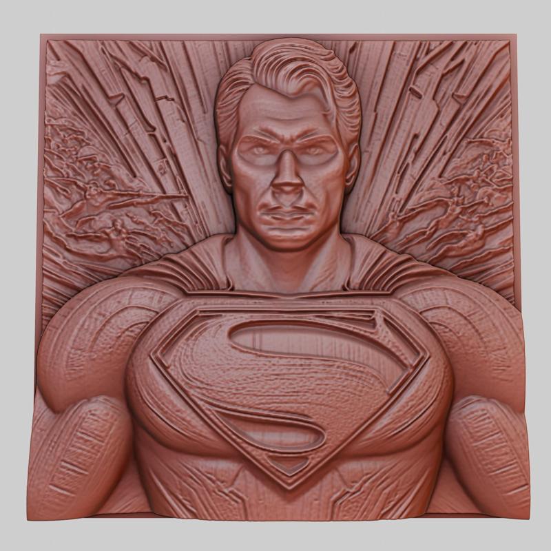 Man of Steel 3d printer relief medallion obj stl