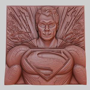 Man of Steel 3d printer relief medallion obj stl
