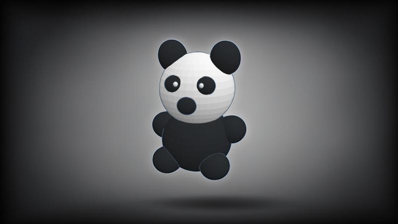 Low-poly Friendly Panda