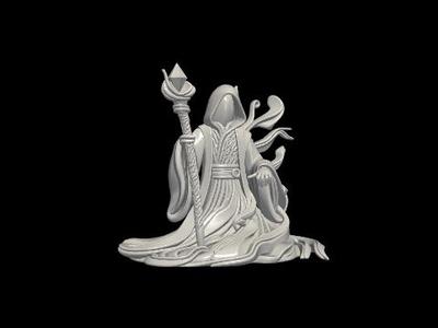 Hooded Mage Statue – Fantasy Figure