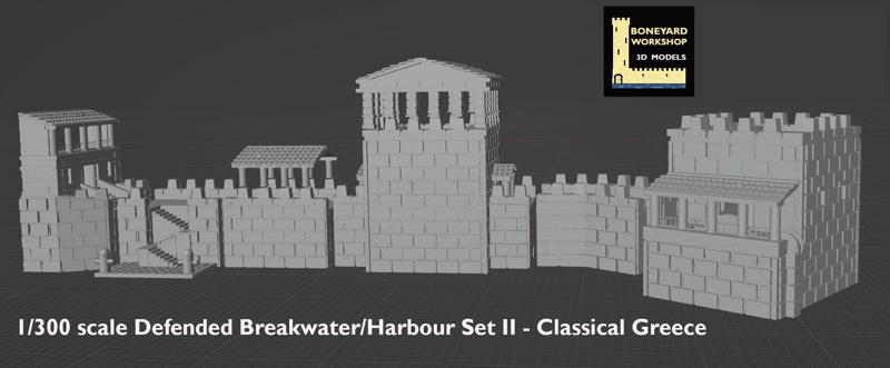 1/300 scale Defended Breakwater/Harbour Set II - Classical Greece
