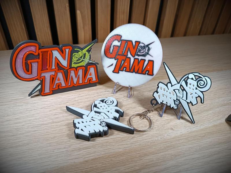 Gintama Logos Vertical + Keyrings + Coasters