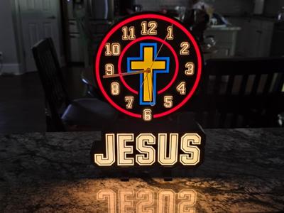 Jesus lightbox wall clock