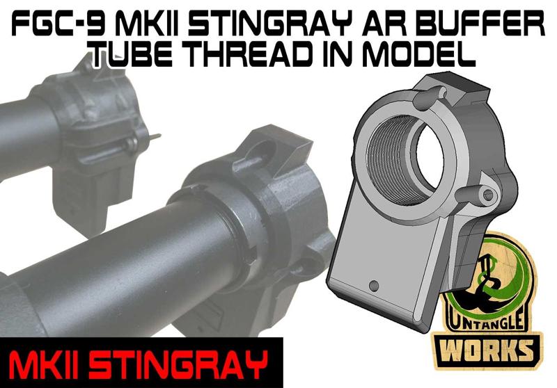 FGC-9 MKII Stingray: thread in AR buffer tube adapter TAKE2