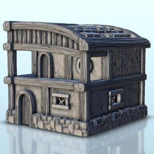 Medieval hotel with flat roof and terrace 5 - Medieval scenery terrain wargame