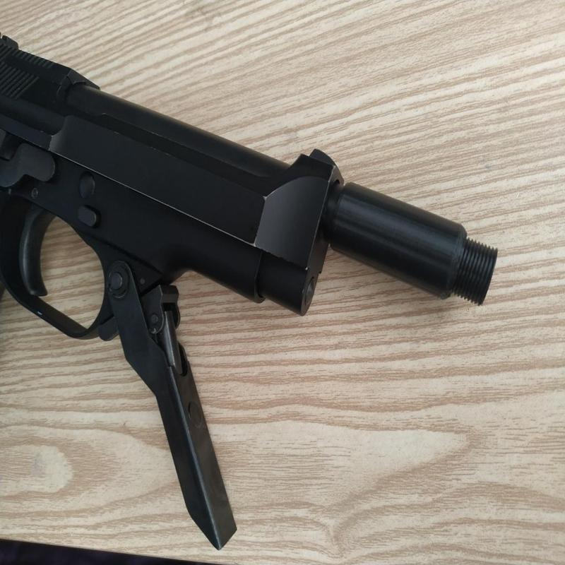 Airsoft M93R threaded barrel adapter (friction fit) USE AT YOUR OWN RISK!!!