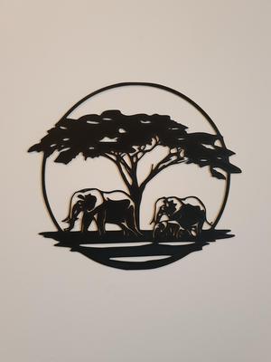 Elephant Forest Scene Wall Decor