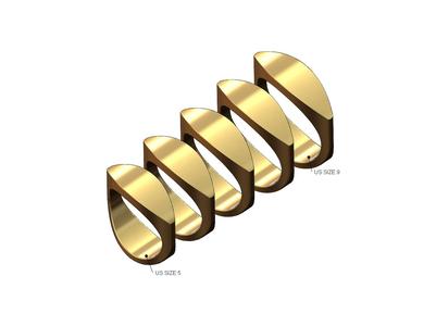 Rounded top eye shaped signet ring US sizes 5to9 3D print model