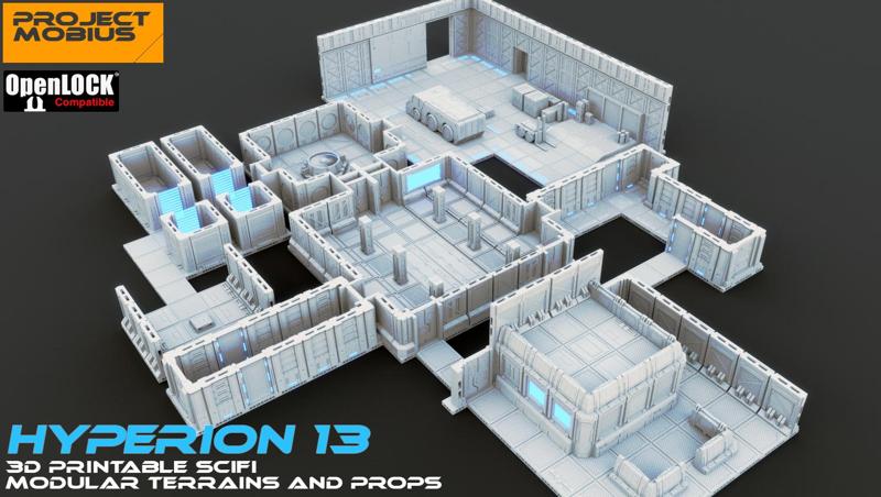Hyperion 13 – scifi modular tiles and props