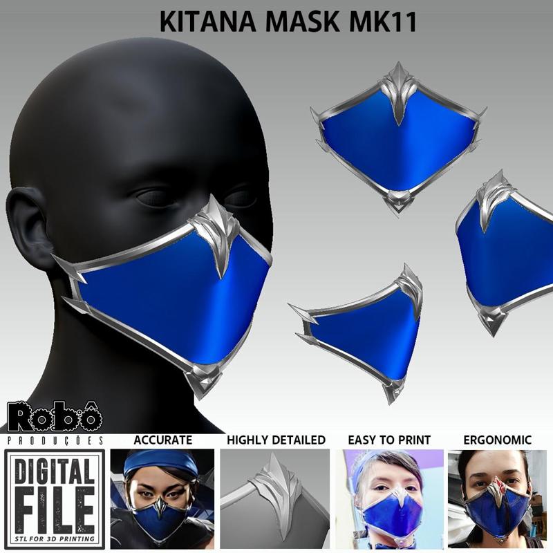 Mortal Kombat 11 Kitana Mask Cosplay - MK11 - 3D Model STL Files