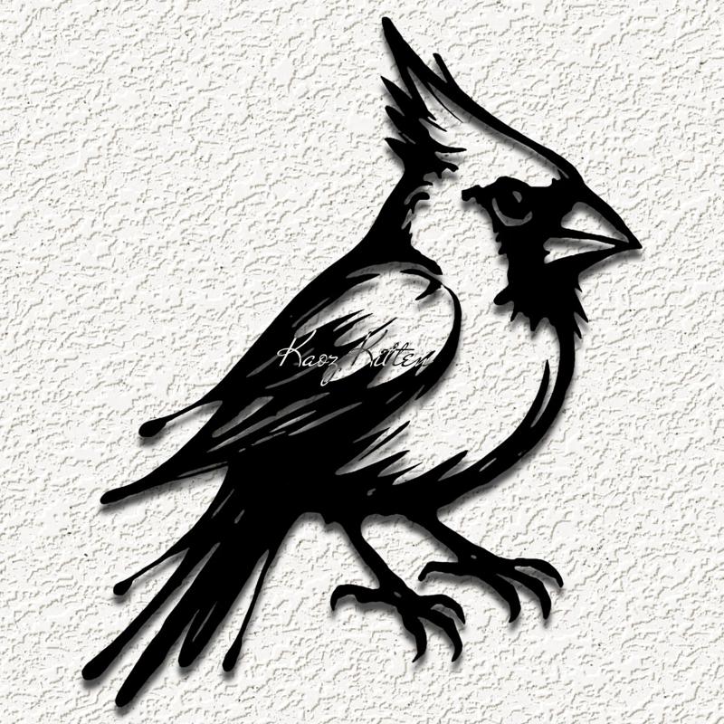 ink cardinal bird wall art home decor