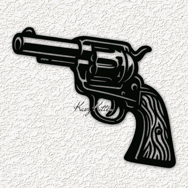 revolver pistol gun wall art home decor