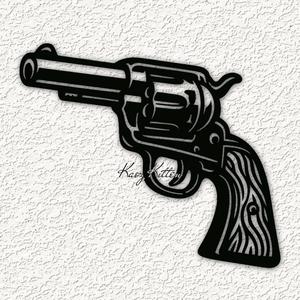 revolver pistol gun wall art home decor