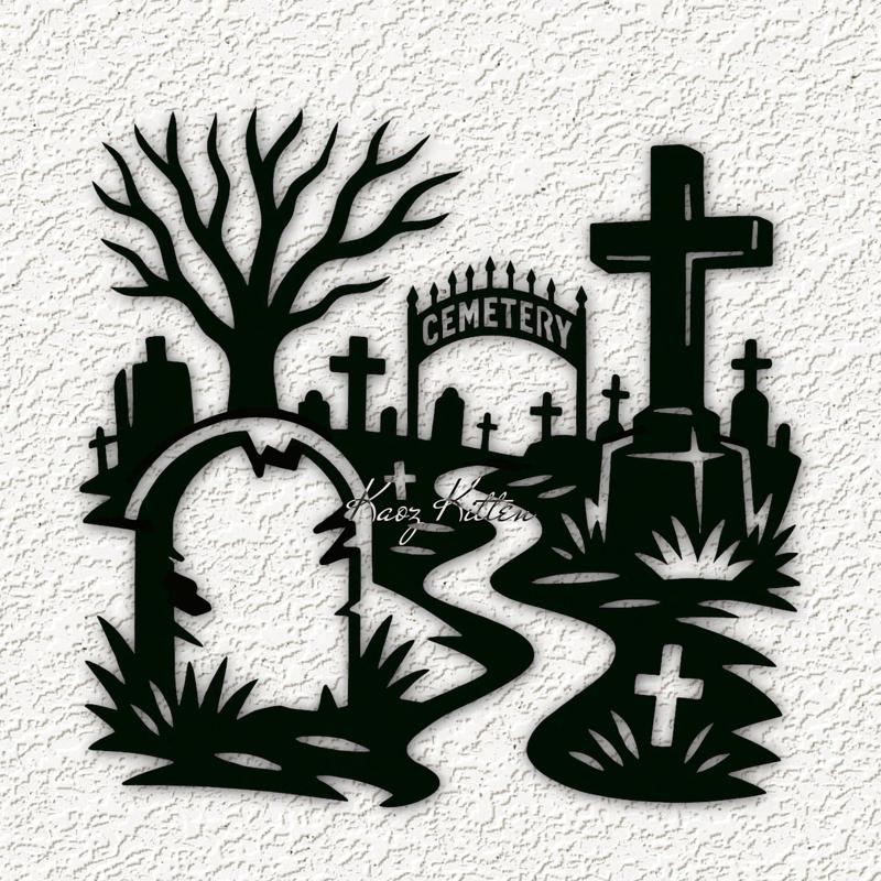ghost town cemetery wall art home decor