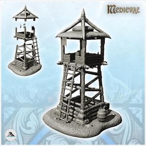 Log outpost with thatched roof (7) - DnD Wargaming Medieval War of the Rose Saga