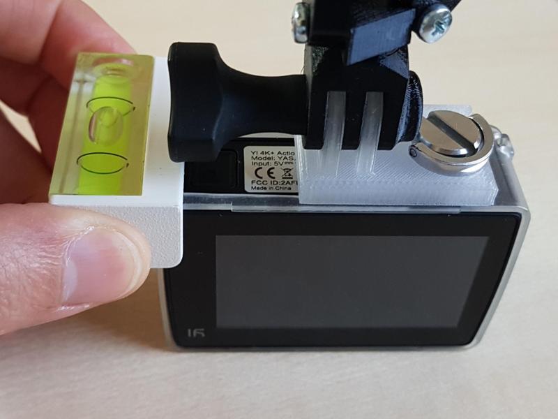 Backsquare for spirit level (Actioncam adjuster)