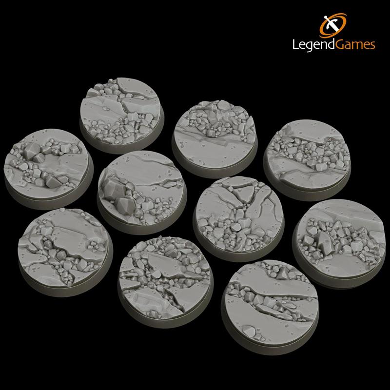 LegendGames 28.5mm Round Natural Stone and Rock bases x10