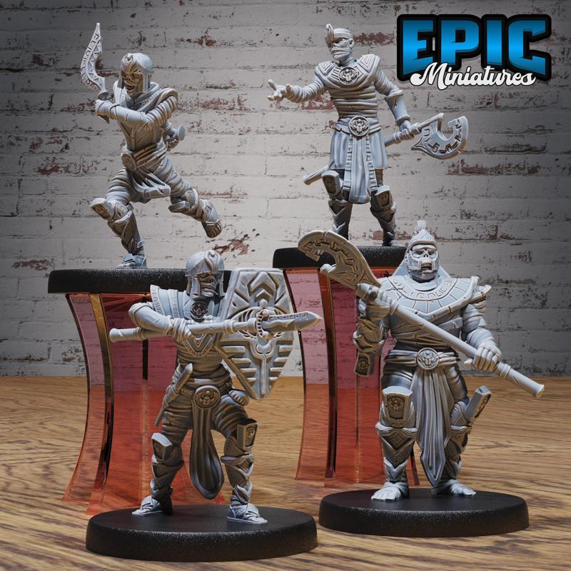 Mummy Warrior Set B ‧ DnD Miniature ‧ Tabletop Miniatures ‧ Gaming Monster ‧ 3D Model ‧ RPG ‧ DnDminis ‧ STL FILE