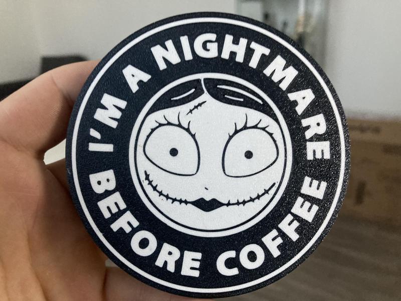Nightmare before coffee coaster