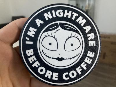 Nightmare before coffee coaster