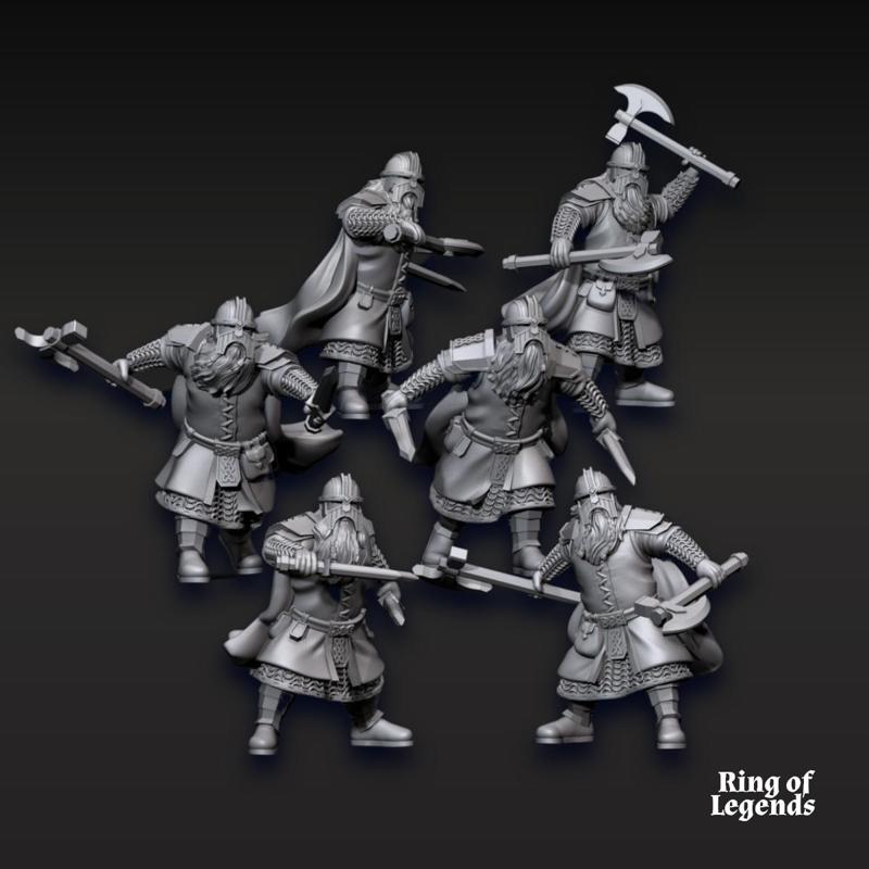 6x Metal Guard Dwarf | Kalak Dwarves | Fantasy | Ring of Legends