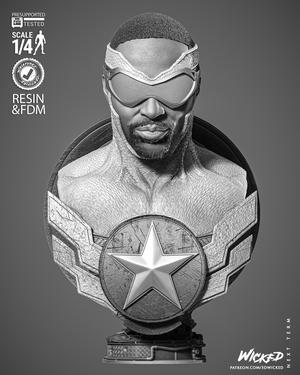 WICKED MARVEL FALCON PORTRAIT BUST: TESTED AND READY FOR 3D PRINTING