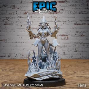 Fire Genasi Female Magic ‧ DnD Miniature ‧ Tabletop Miniatures ‧ Gaming Monster ‧ 3D Model ‧ RPG ‧ DnDminis ‧ STL FILE