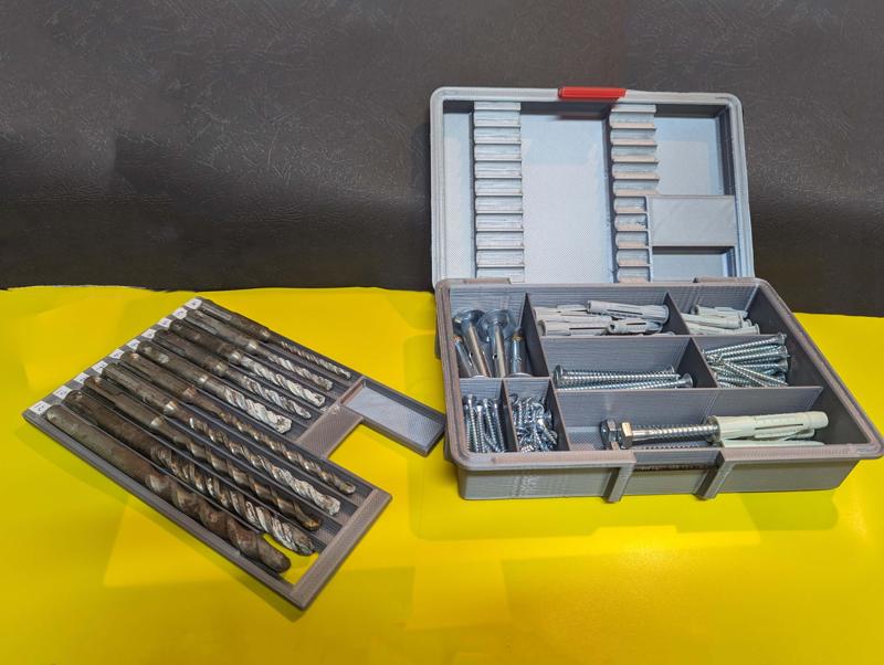 Box for SDS drills, screws and anchors