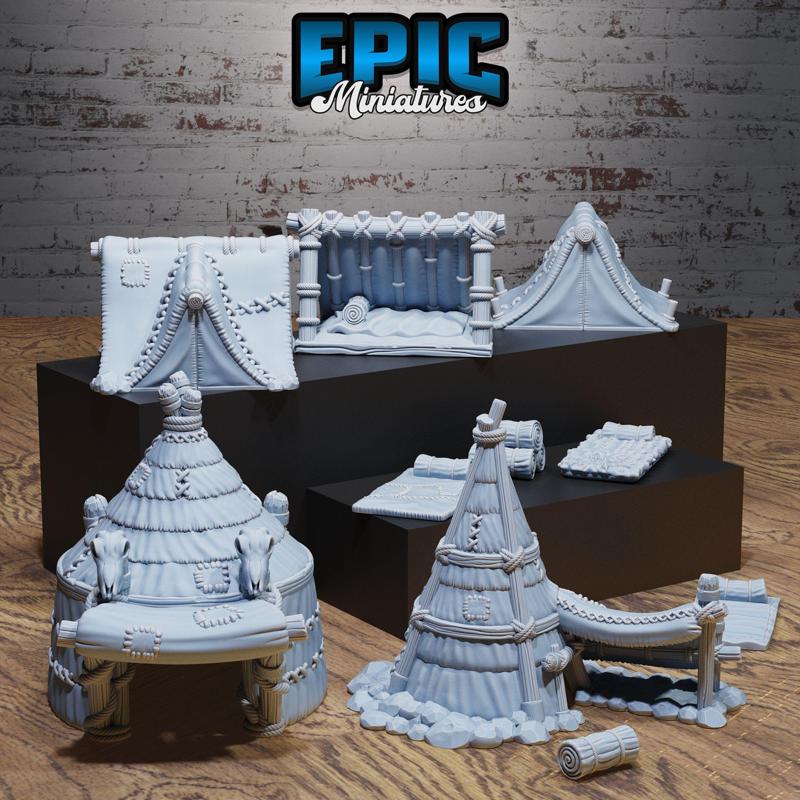 Bandit Camp Tents ‧ DnD Miniature ‧ Tabletop Miniatures ‧ Gaming Monster ‧ 3D Model ‧ RPG ‧ DnDminis ‧ STL FILE