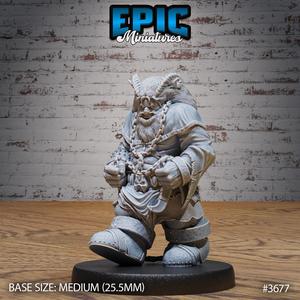Dwarf Tiefling Captured ‧ DnD Miniature ‧ Tabletop Miniatures ‧ Gaming Monster ‧ 3D Model ‧ RPG ‧ DnDminis ‧ STL FILE