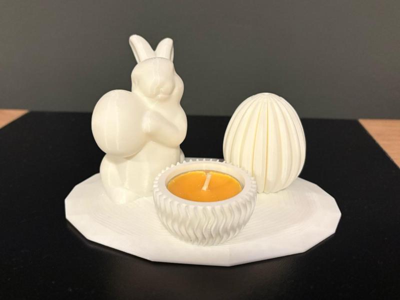 Easter bunny with candle egg