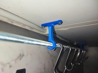 Holder for kitchen hook rail