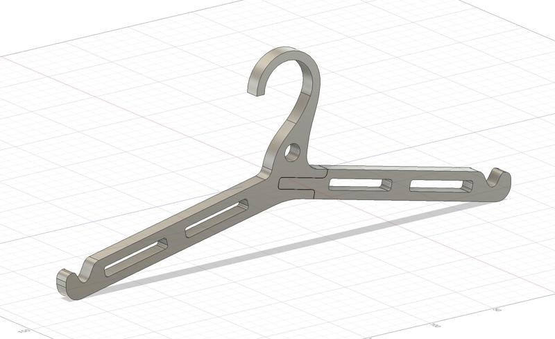 Clothes Hanger - 2 pieces for easy print - threaded insert