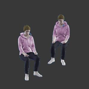 PEOPLE SITTING  D5 FIGURE DIORAMA
