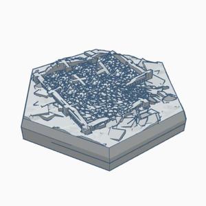 Gothic Destroyed Building 9 Hex Map Scale