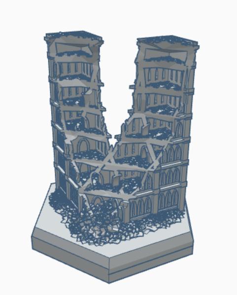 Gothic Ruined Building 41 Hex Map Scale HMSGR041