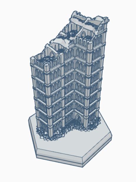 Gothic Ruined Building 47 Hex Map Scale HMSGR047