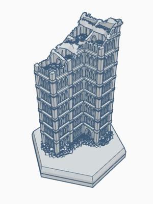 Gothic Ruined Building 47 Hex Map Scale HMSGR047