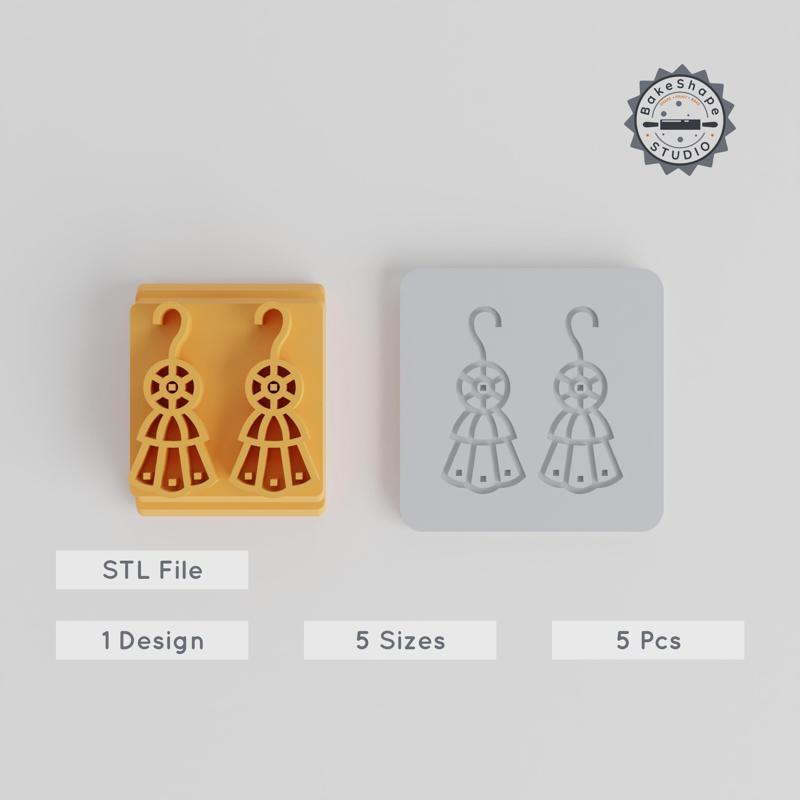 Boho Earrings Stamp Set, 5 Sizes: 20-40mm, Perfect for Clay & Cookie Motif Designs