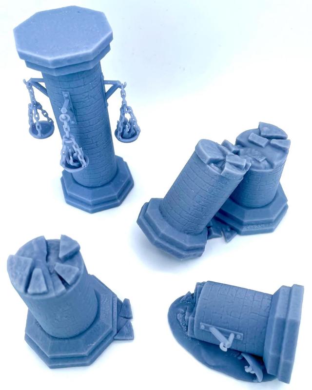 Ancient Stone Pillars Set