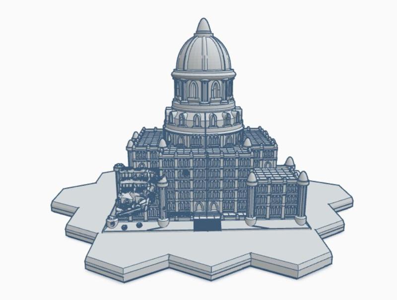 Gothic Ruined Imperial Senate Building Hex Map Scale