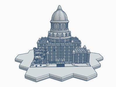 Gothic Ruined Imperial Senate Building Hex Map Scale