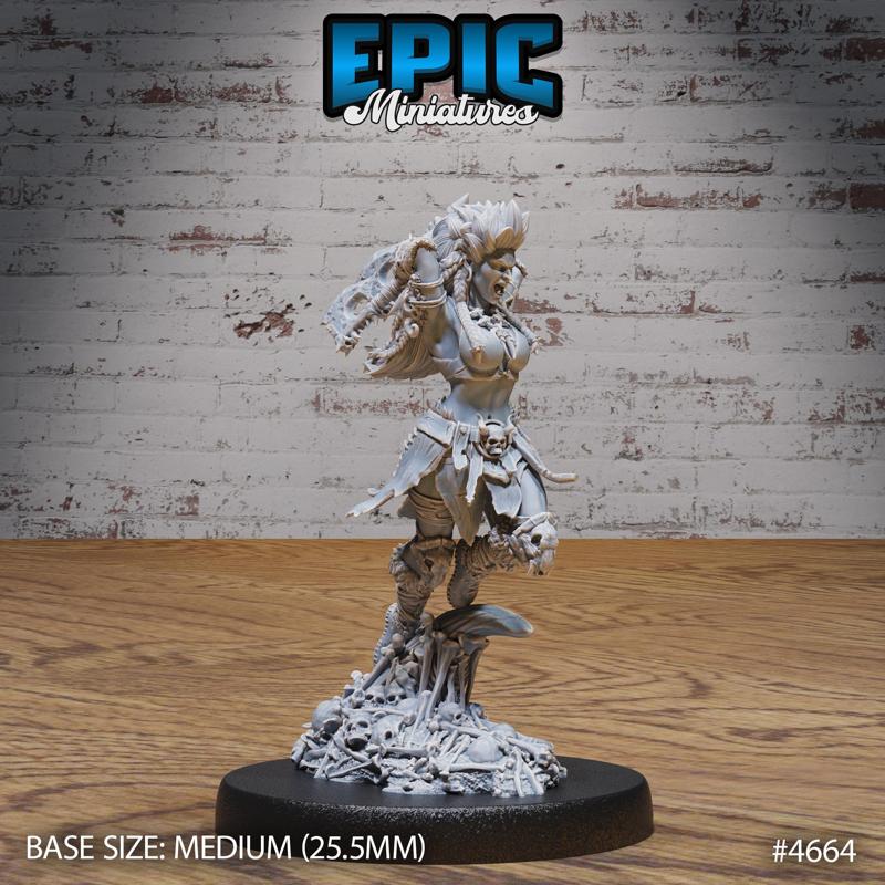 Orc Lady Adventurer Attack ‧ DnD Miniature ‧ Tabletop Miniatures ‧ Gaming Monster ‧ 3D Model ‧ RPG ‧ DnDminis ‧ STL FILE