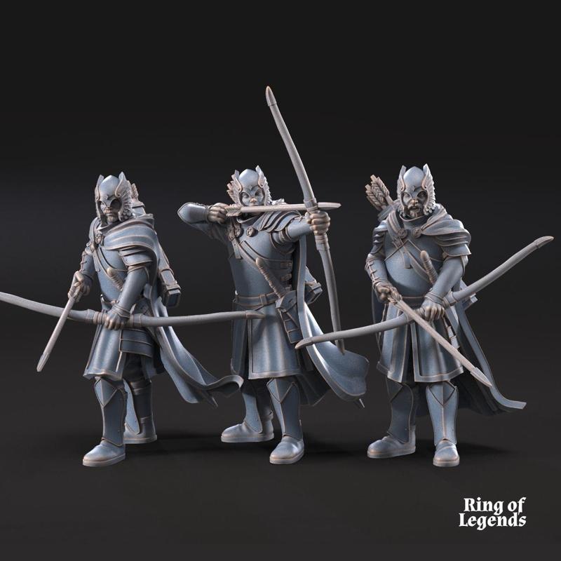 3x Grey Castle Guard with Long Bows | Grey Castle | Fantasy