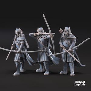 3x Grey Castle Guard with Long Bows | Grey Castle | Fantasy