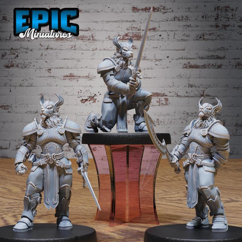 Beast Folk Paladin Set ‧ DnD Miniature ‧ Tabletop Miniatures ‧ Gaming Monster ‧ 3D Model ‧ RPG ‧ DnDminis ‧ STL FILE