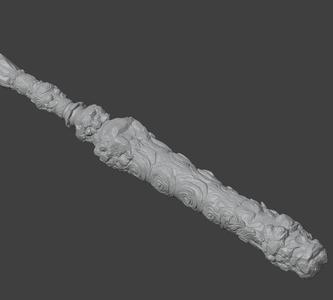 Cloud-Patterned Stone Staff - Black Myth Wukong