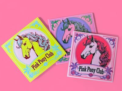 Pink Pony Club sign/coaster 