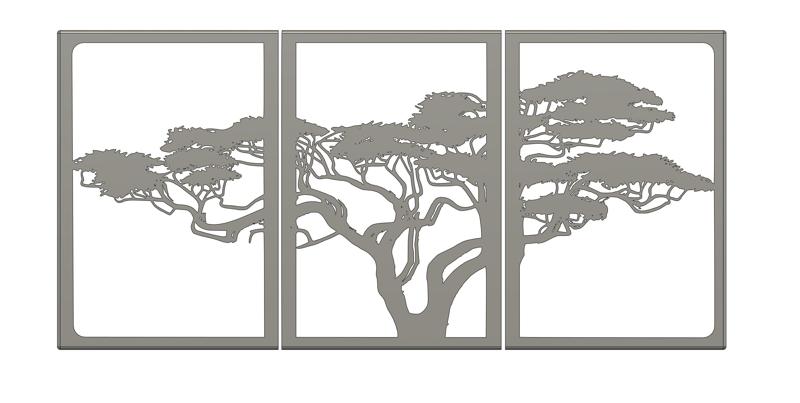 décoration murale triptyque arbre