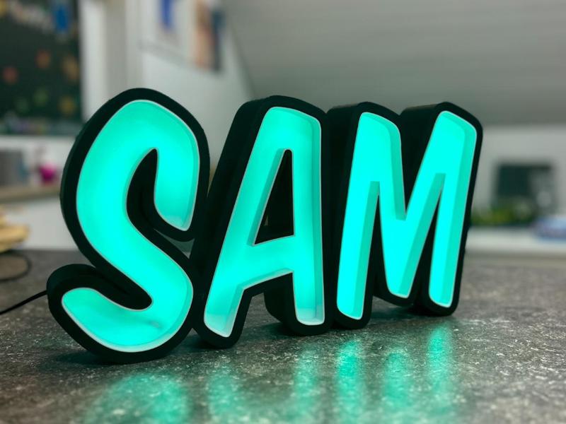 Namenslampe Lightbox Sam Letters